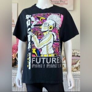 Tree Hugger Unisex T-shirt “FUTURE” Graphic 100% Cotton in Black Size L
